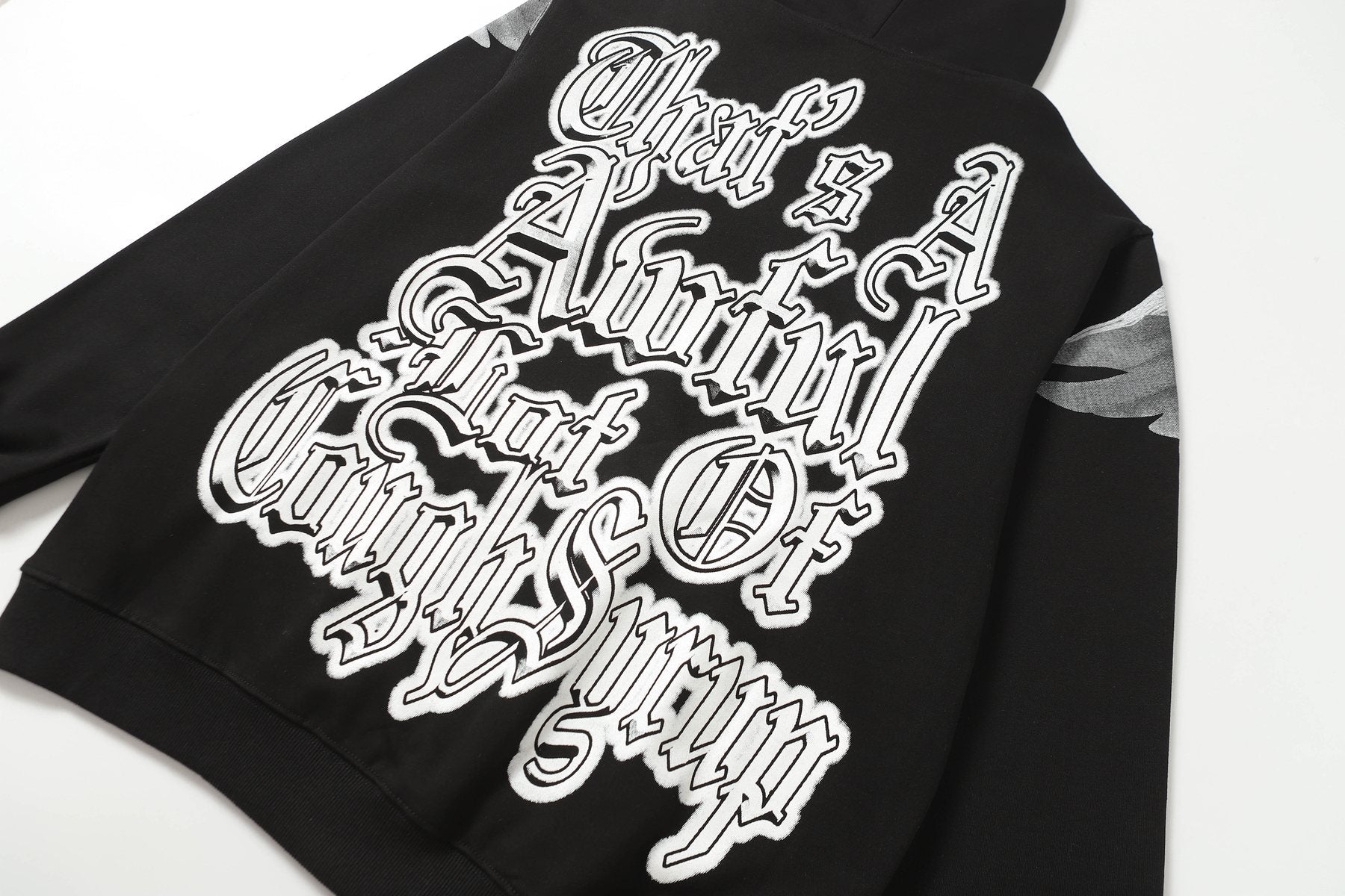 THAT'S A AWFUL LOT OF COUGH SYRUP Angel Tears Graphic Hoodie — detail