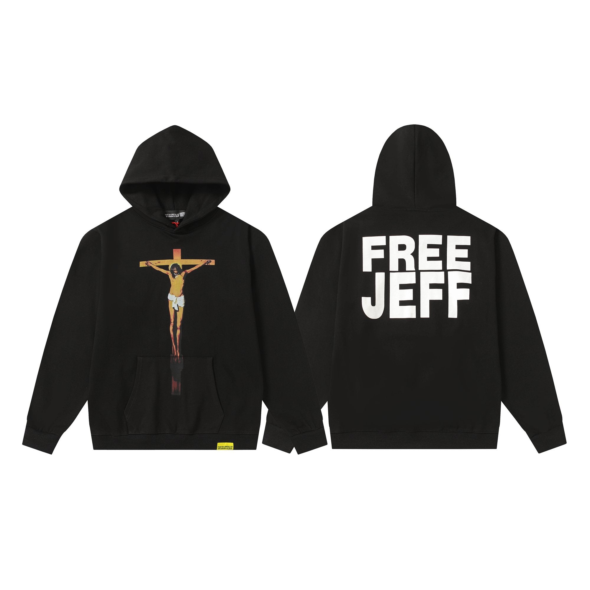 THAT'S A AWFUL LOT OF COUGH SYRUP Crucifixion Graphic Pullover Hoodie — hero