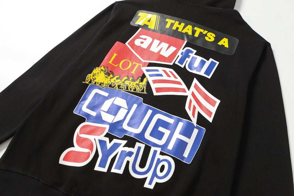 THAT'S A AWFUL LOT OF COUGH SYRUP Star Graphic Hoodie — detail