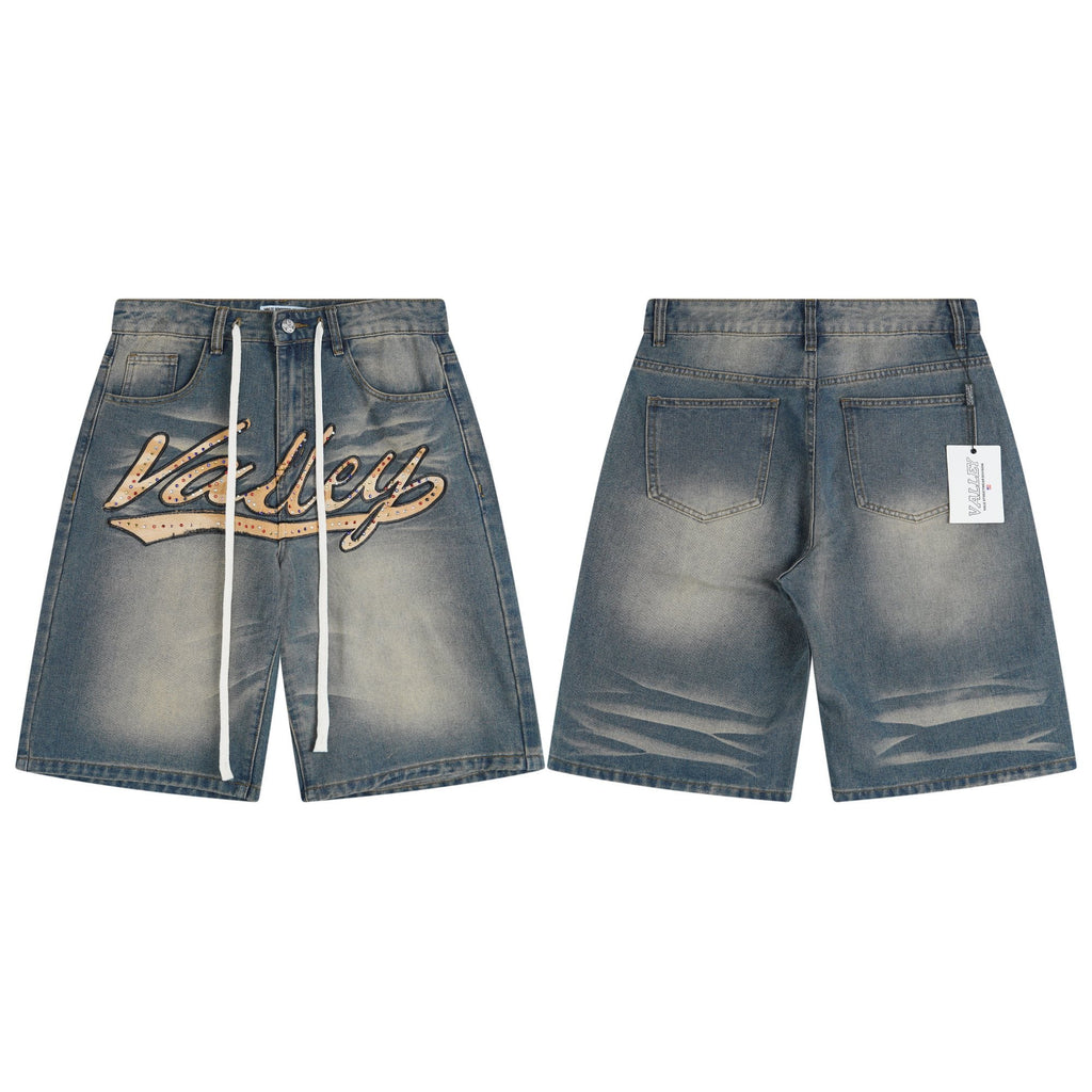VALLEY Embellished Blue Denim Jorts — hero