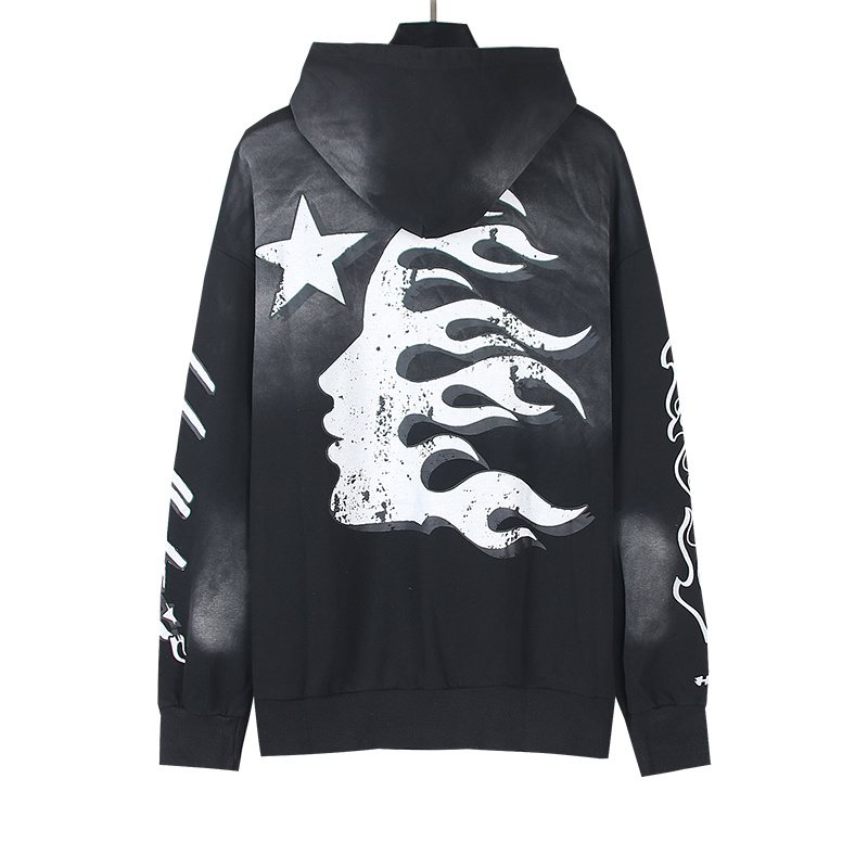 Hellstar Flame Graphic Washed Hoodie — back