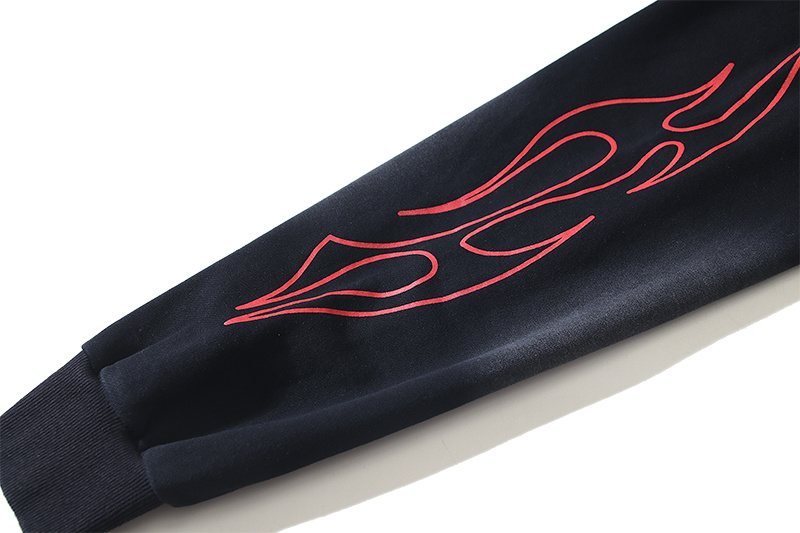 Hellstar Washed Black Flame Graphic Hoodie — detail