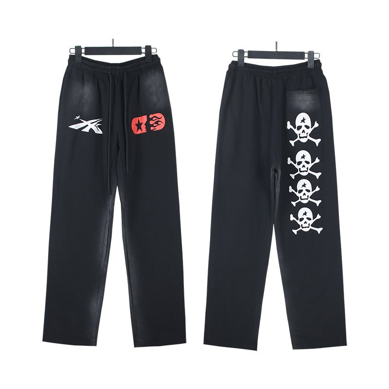 Hellstar Washed Skull Graphic Straight-Leg Sweatpants — hero