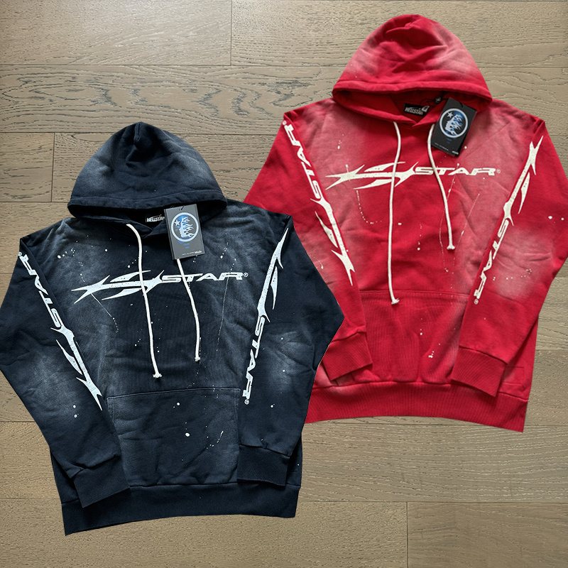 Hellstar Washed Flame Graphic Hoodie — context