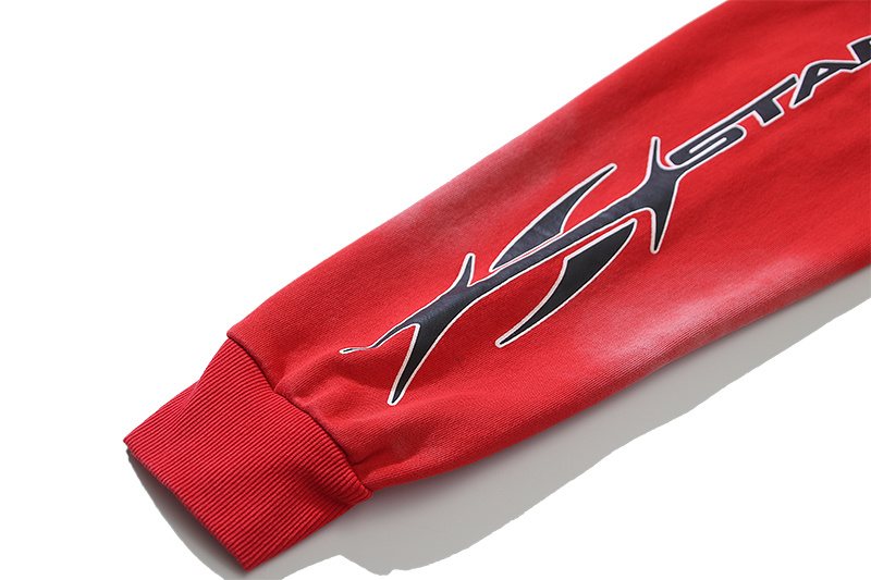 Hellstar Washed Red Graphic Hoodie — detail
