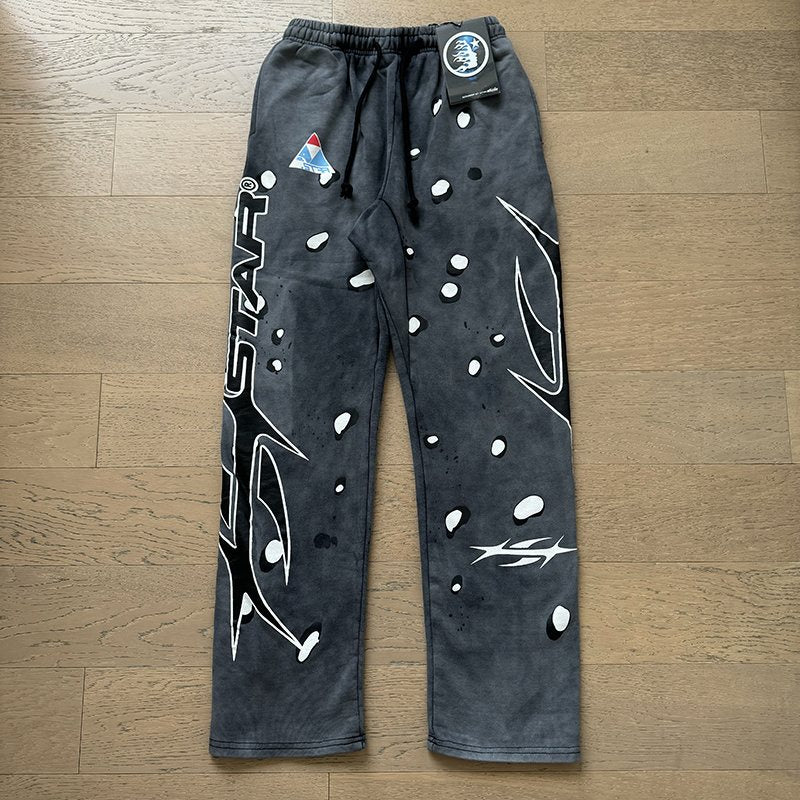 Helistar Washed Dark Gray Graphic Sweatpants — context