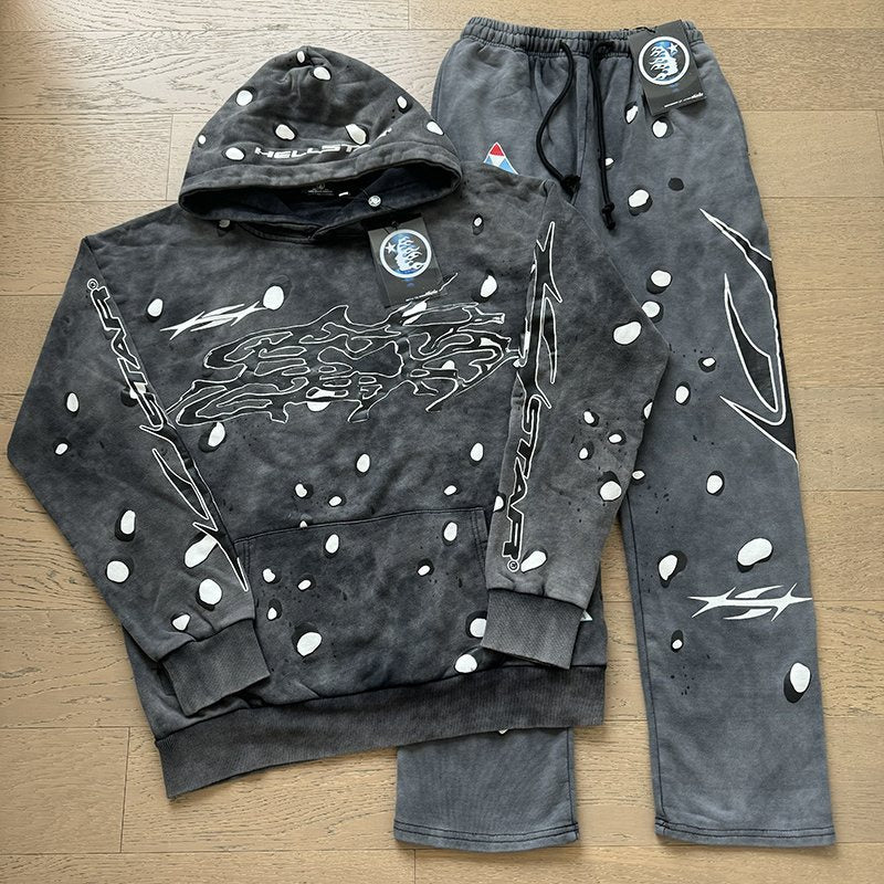 Hellstar Acid Wash Graphic Hoodie & Sweatpants Matching Set — context