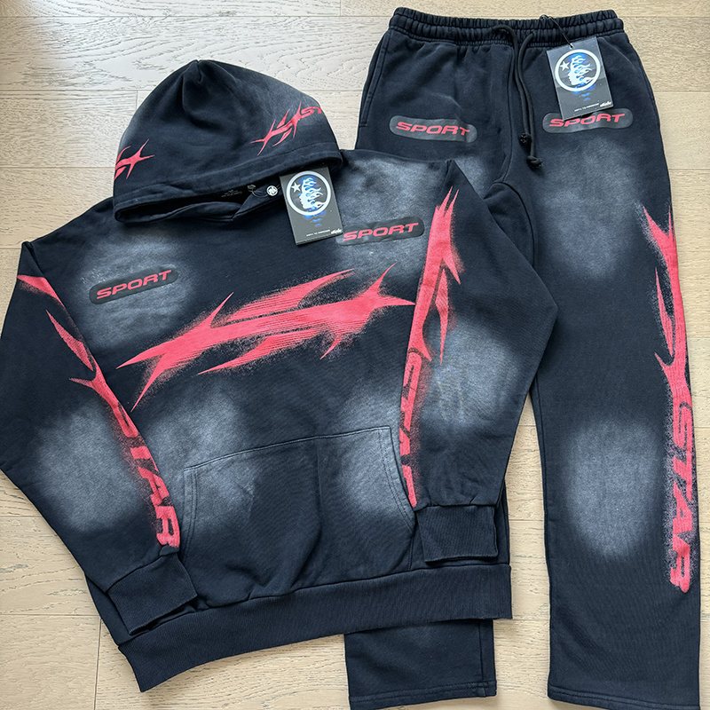 Hellstar Washed Black Graphic Hoodie & Sweatpants Set — hero