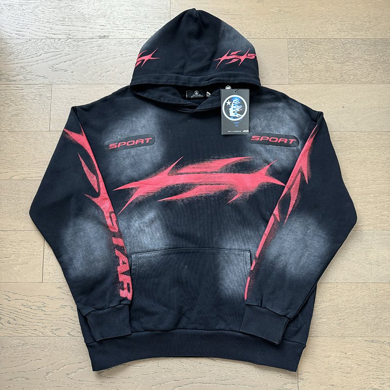Hellstar Washed Black Graphic Hoodie & Sweatpants Set — front