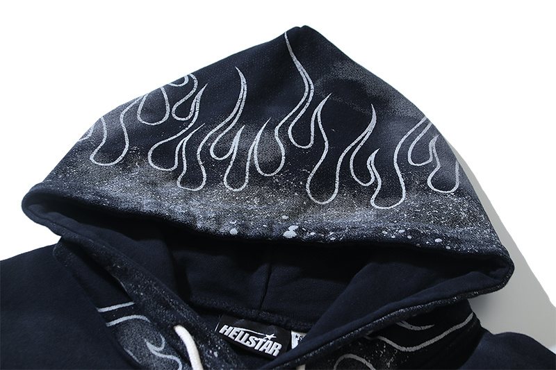 Hellstar Washed Black Records Graphic Hoodie — detail