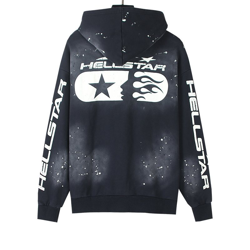 Hellstar Paint-Splatter Zip-Up Hoodie — back