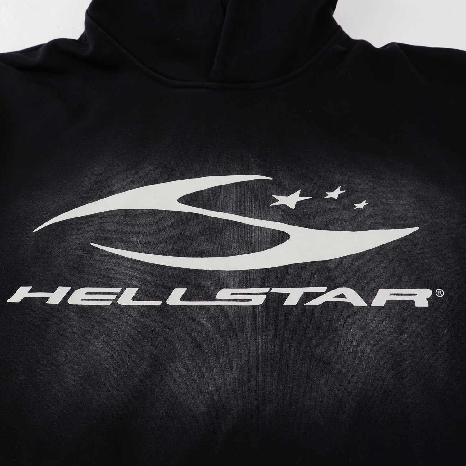 Hellstar Washed Black Graphic Hoodie — detail