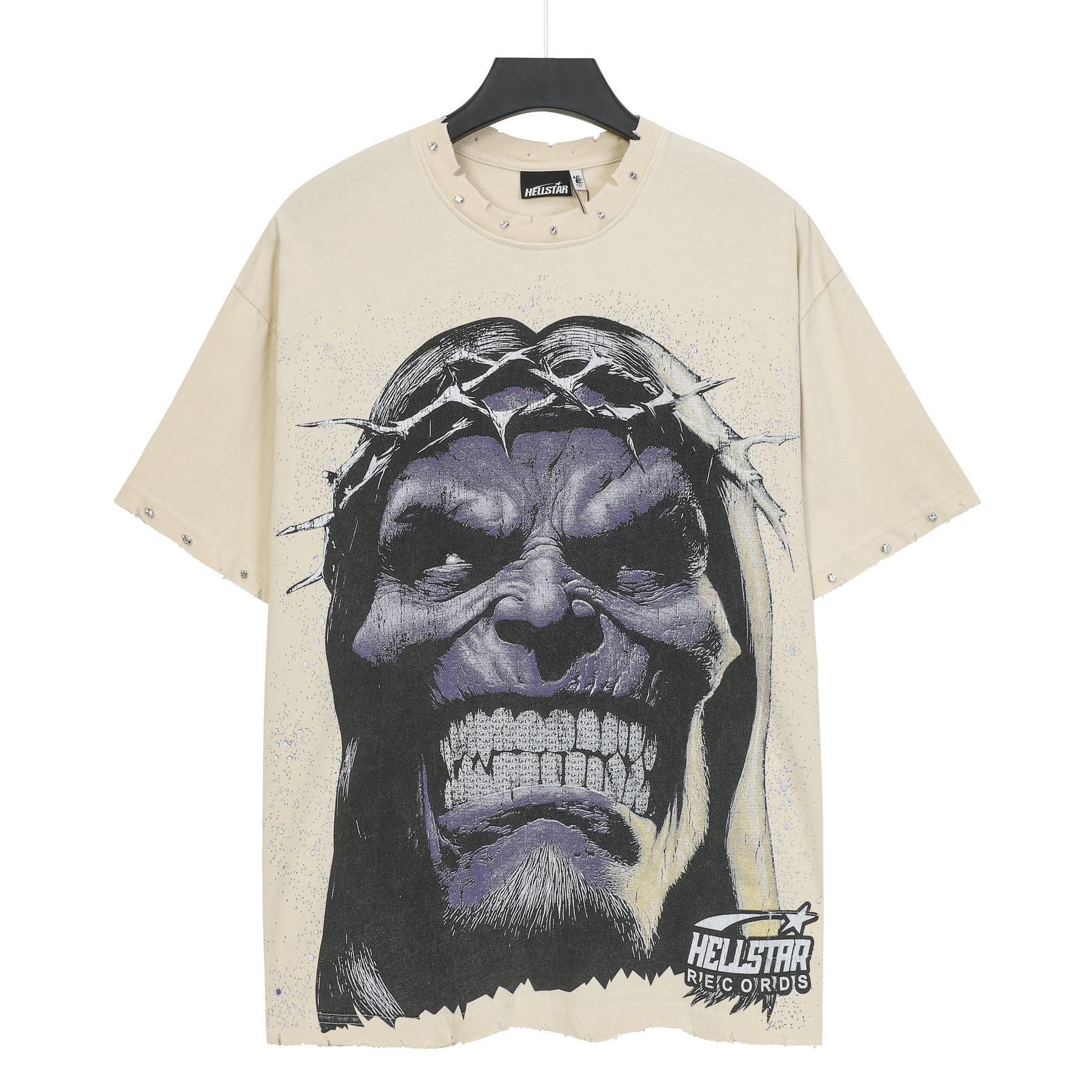 Hellstar Bigger Than Satan Studded Graphic T-Shirt — front
