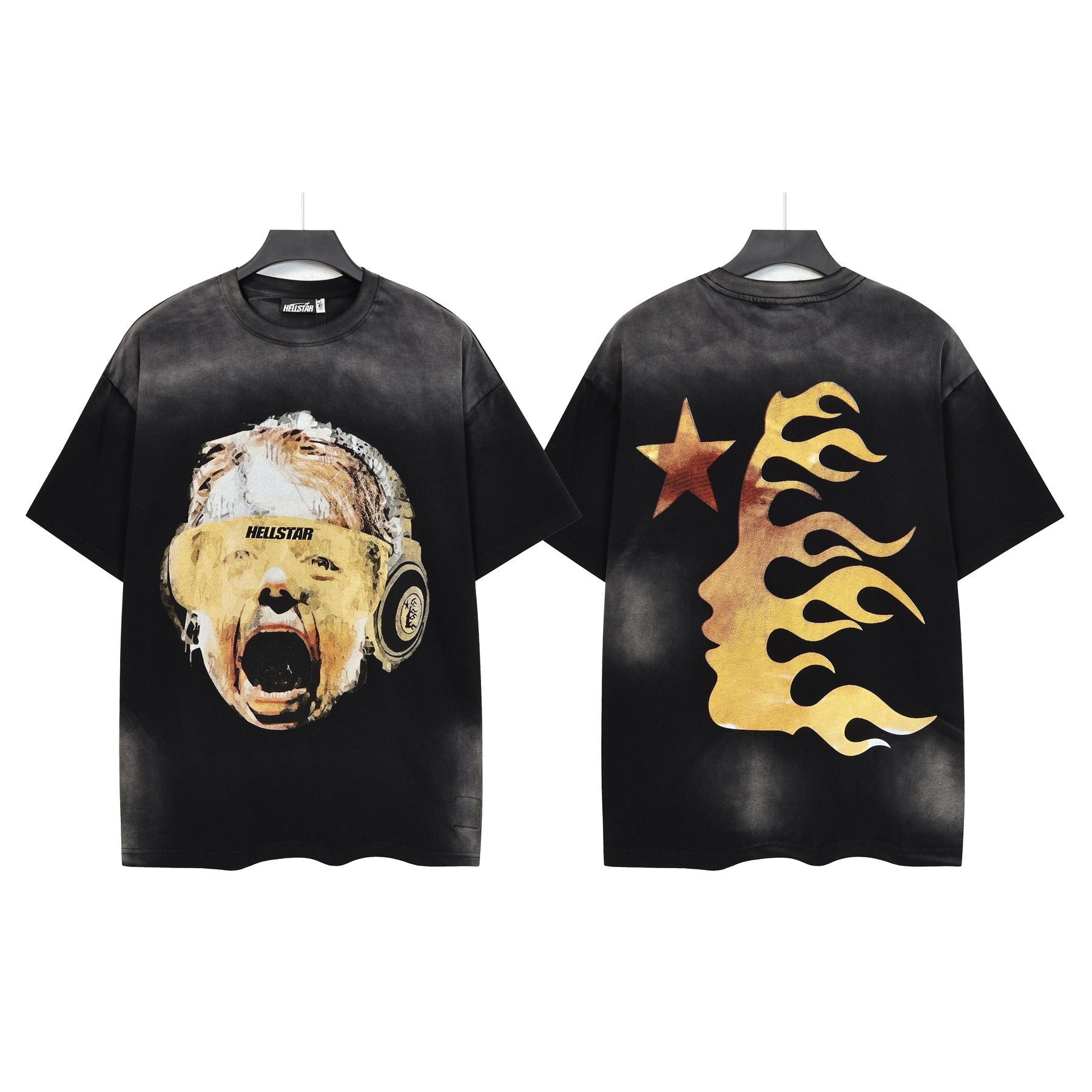 Hellstar Screaming Head Star Graphic T-Shirt — front