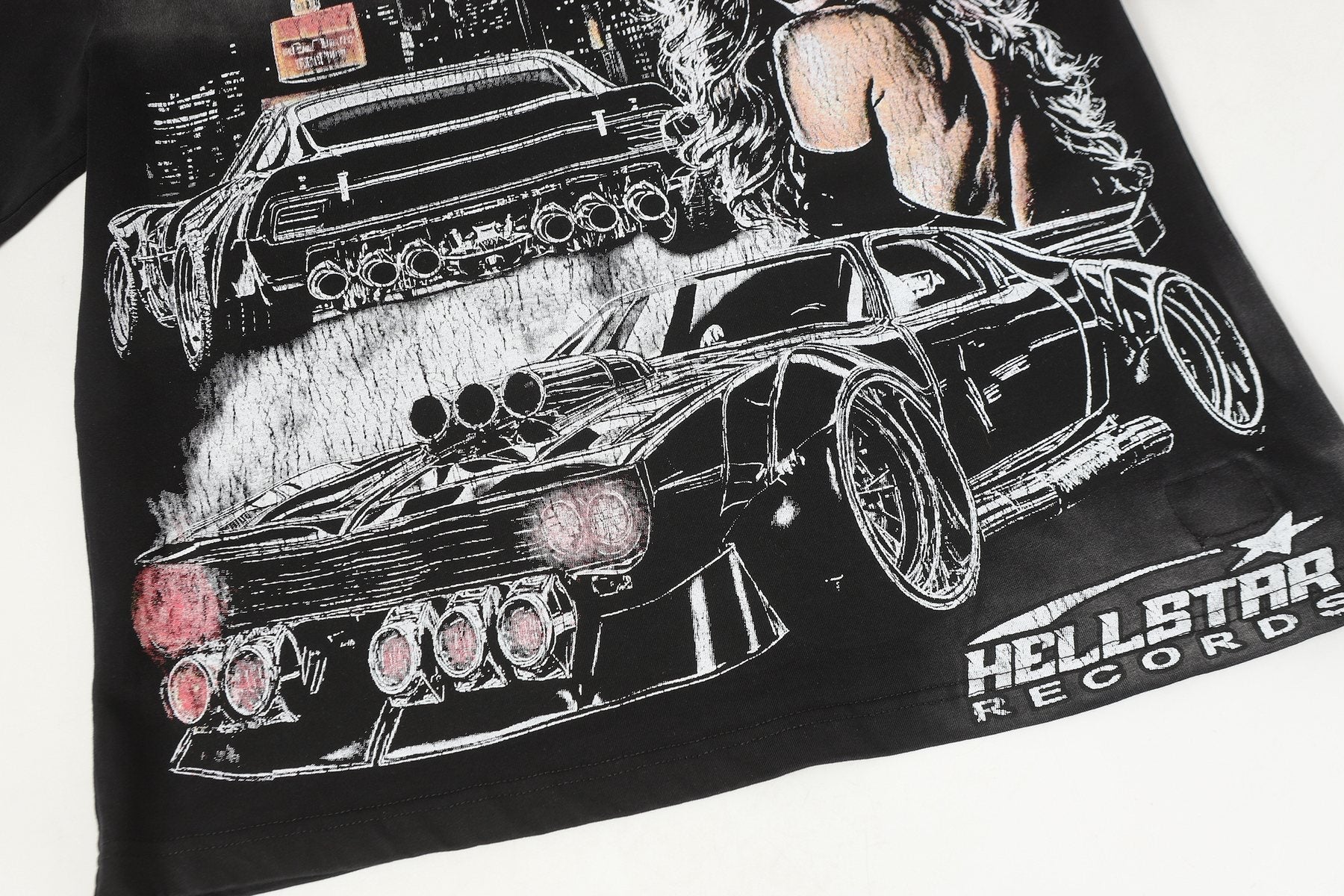Hellstar Records Studio Acid-Wash T-Shirt — detail
