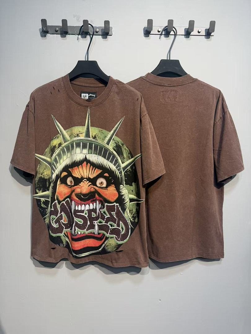 Godspeed Distressed Rhinestone Graphic T-Shirt — context