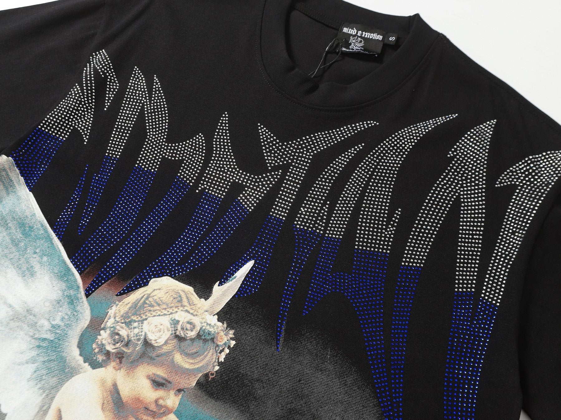 MIXED EMOTION Rhinestone Graphic T-Shirt — detail