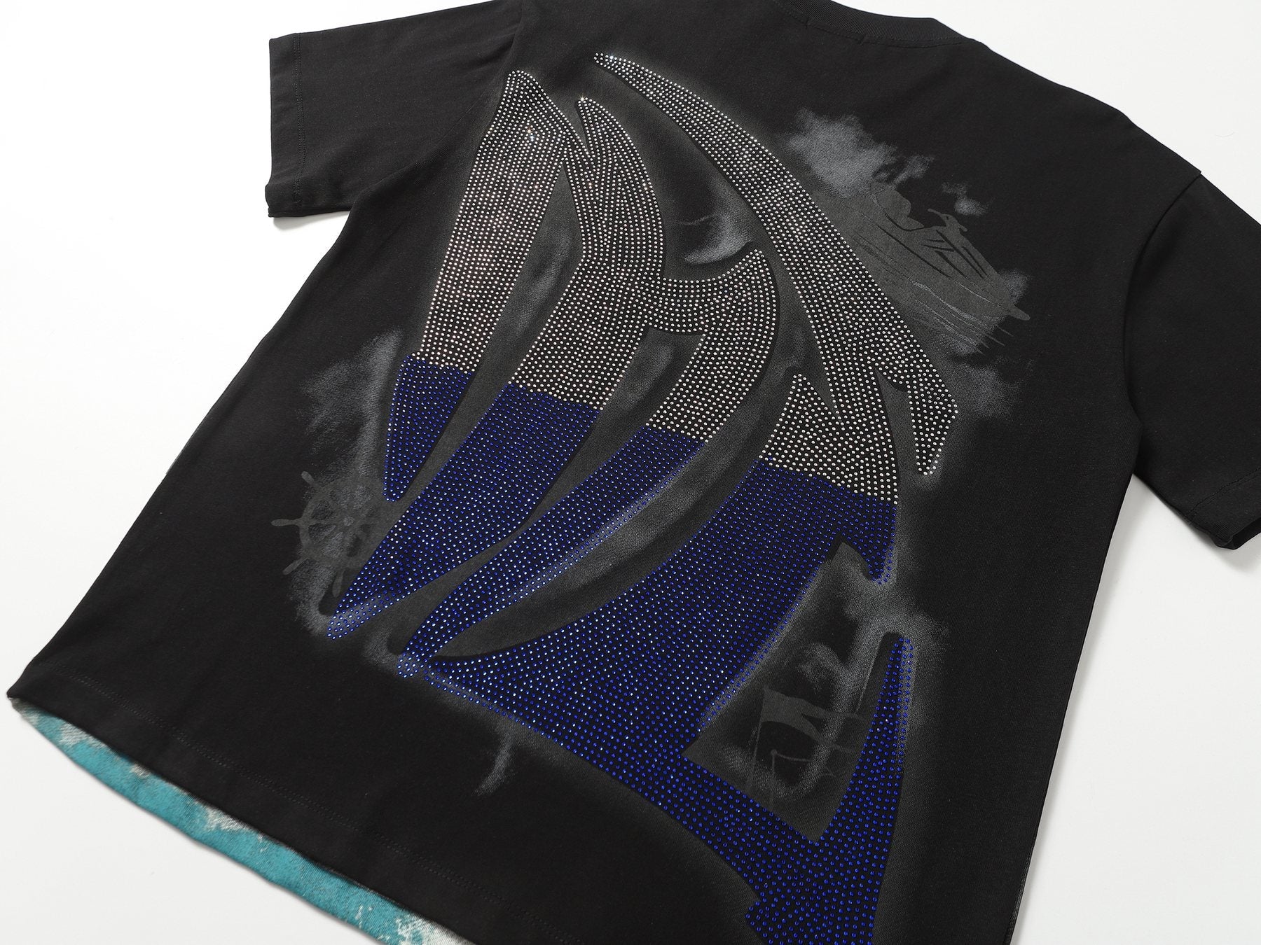 MIXED EMOTION Rhinestone Graphic T-Shirt — detail