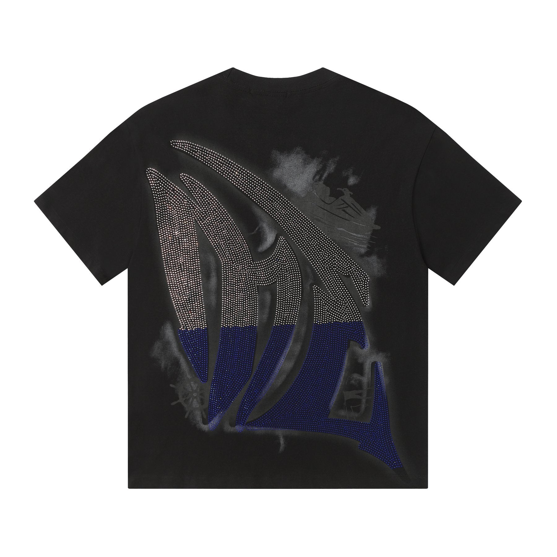 MIXED EMOTION Rhinestone Graphic T-Shirt — back