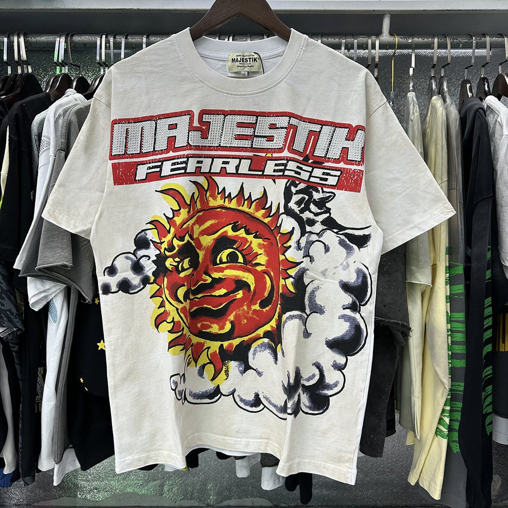 MAJESTIK Fearless Sun Graphic T-Shirt — context