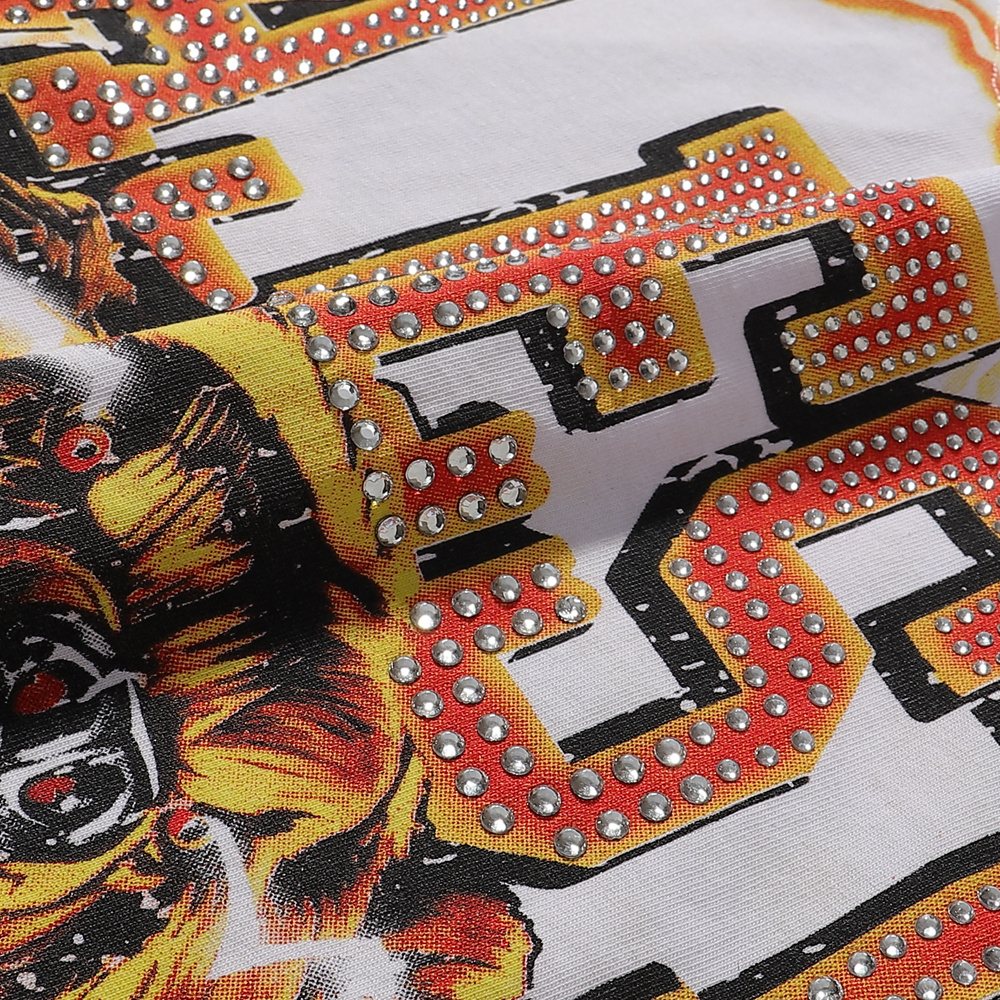 MAJESTIK Fearless 00 Football Bear Graphic T-Shirt — detail