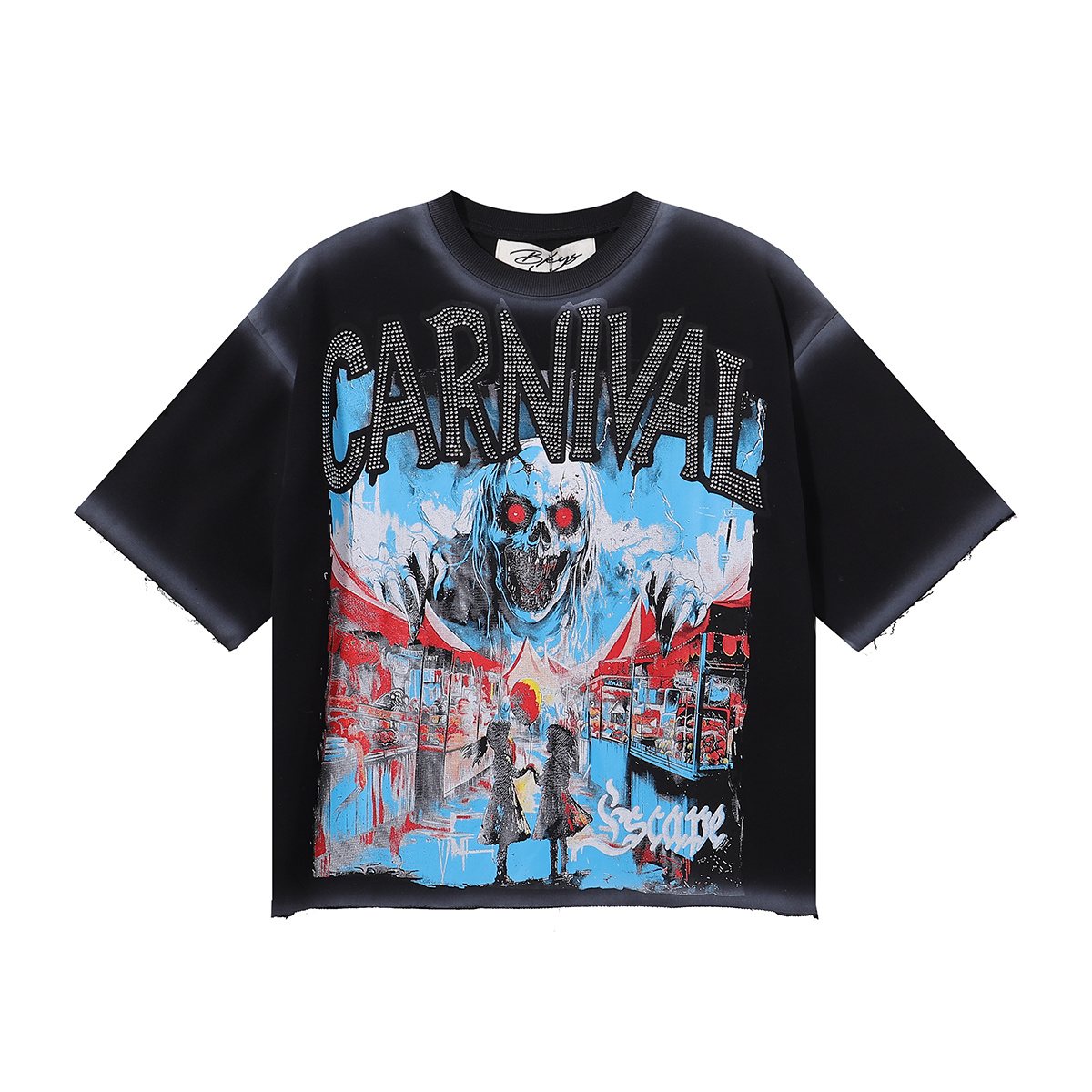 MAJESTIK Carnival Graphic Cropped T-Shirt — hero