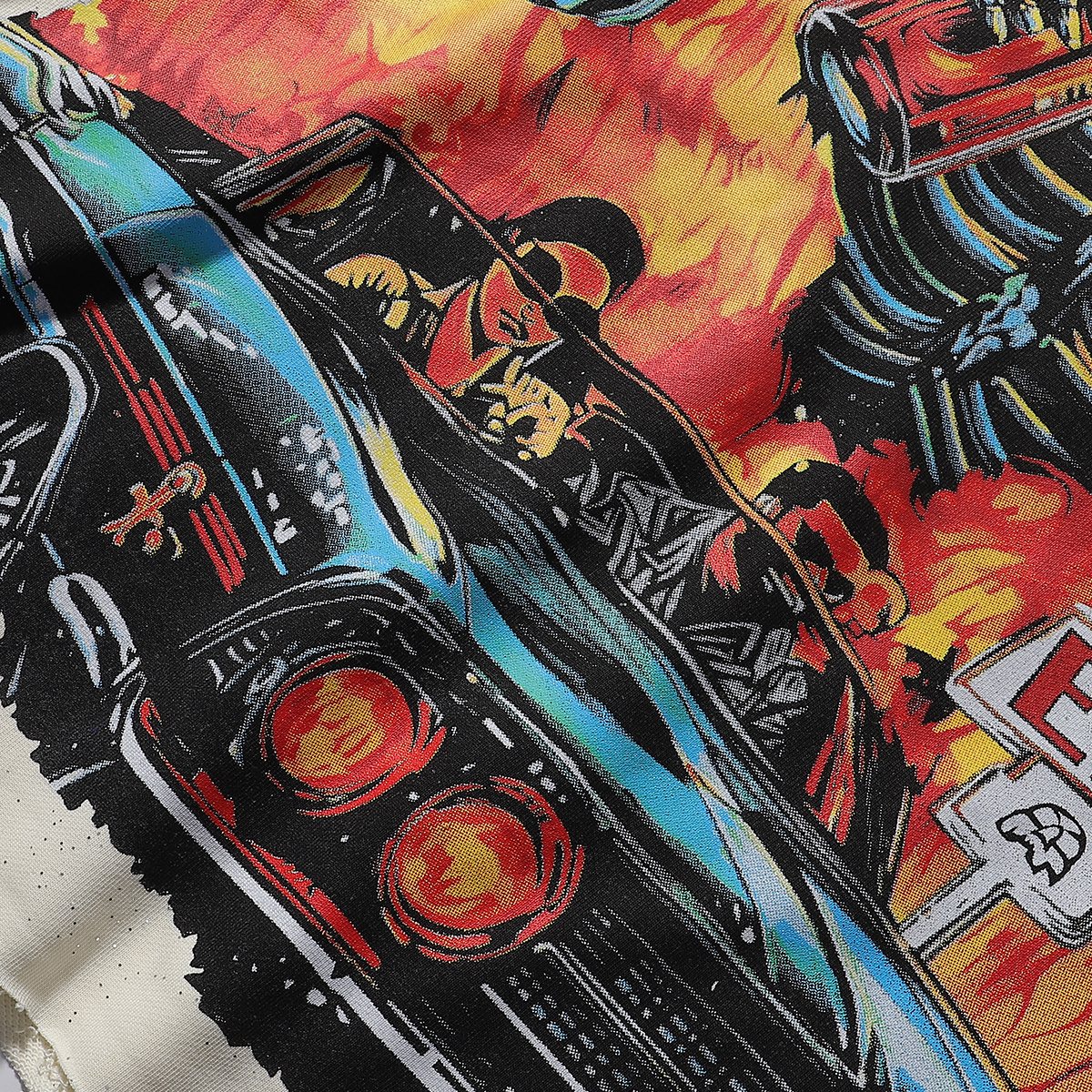 BKYS Revival Rhinestone Skeleton Car Cropped T-Shirt — detail
