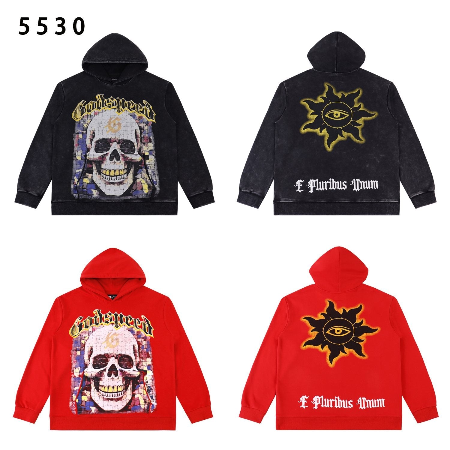 Godspeed Skull Sun Graphic Hoodie — comparison