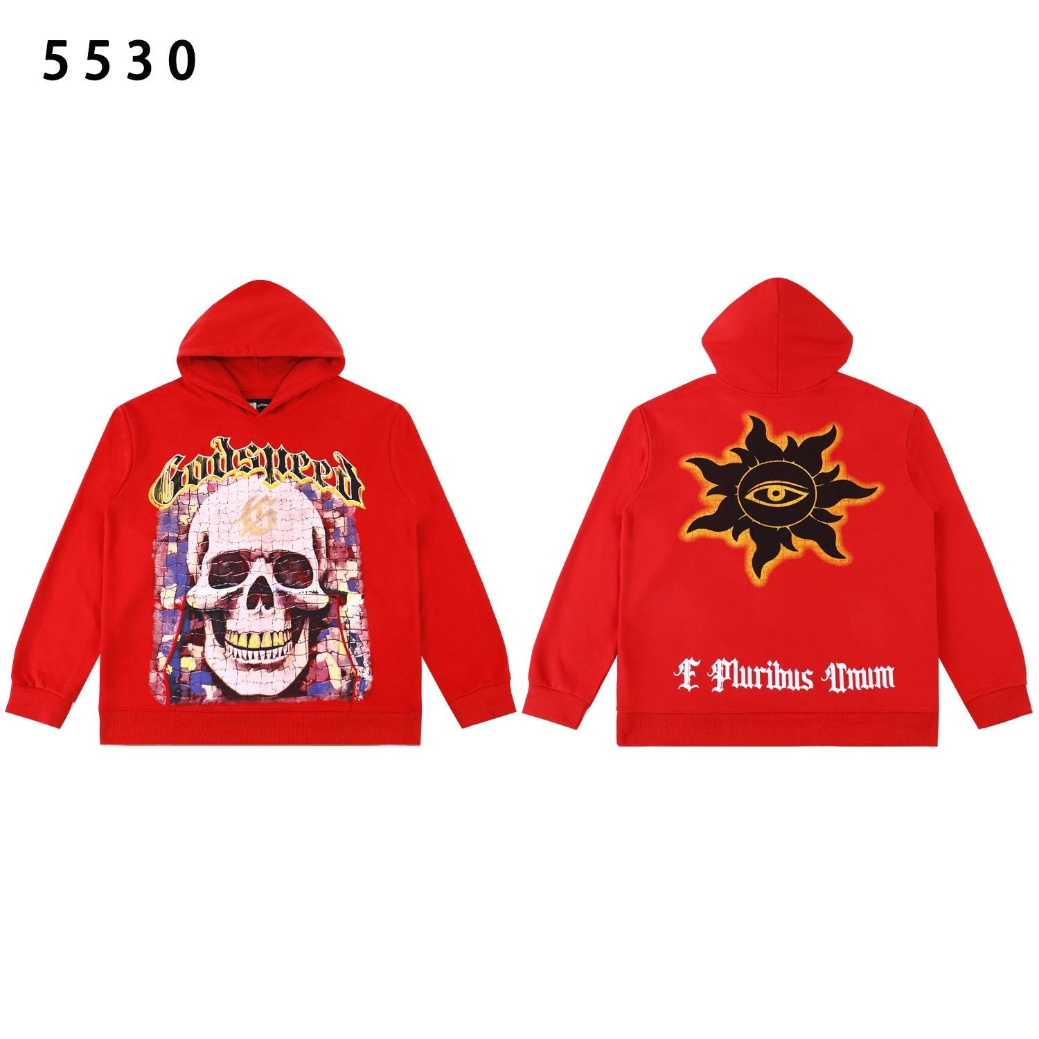 Godspeed Skull Sun Graphic Hoodie — front