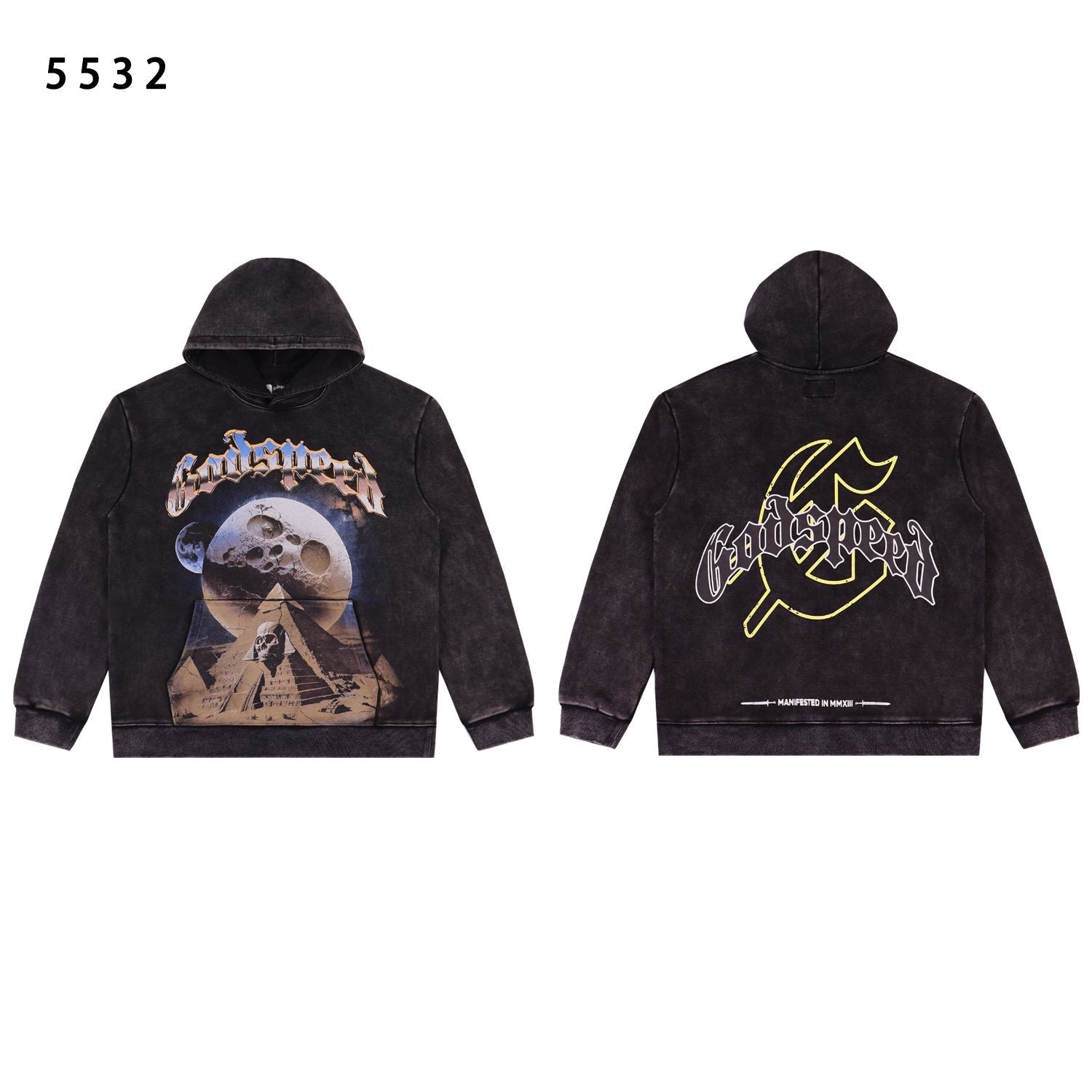 Godspeed Victory Toast Skull Graphic Hoodie — front