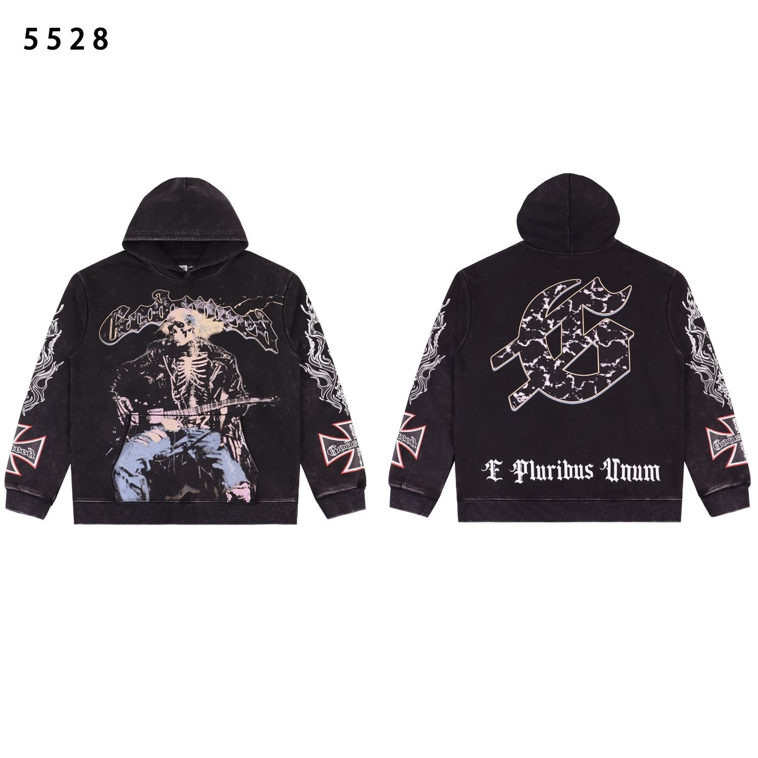 Godspeed Skeleton Guitarist Graphic Hoodie — back