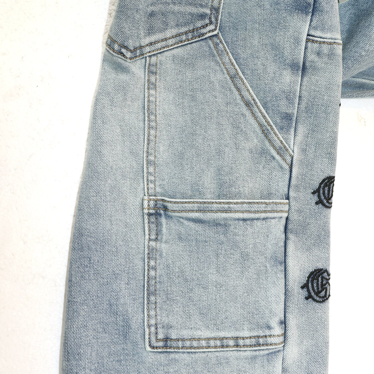 Godspeed Cargo Pocket Graphic Jeans — detail