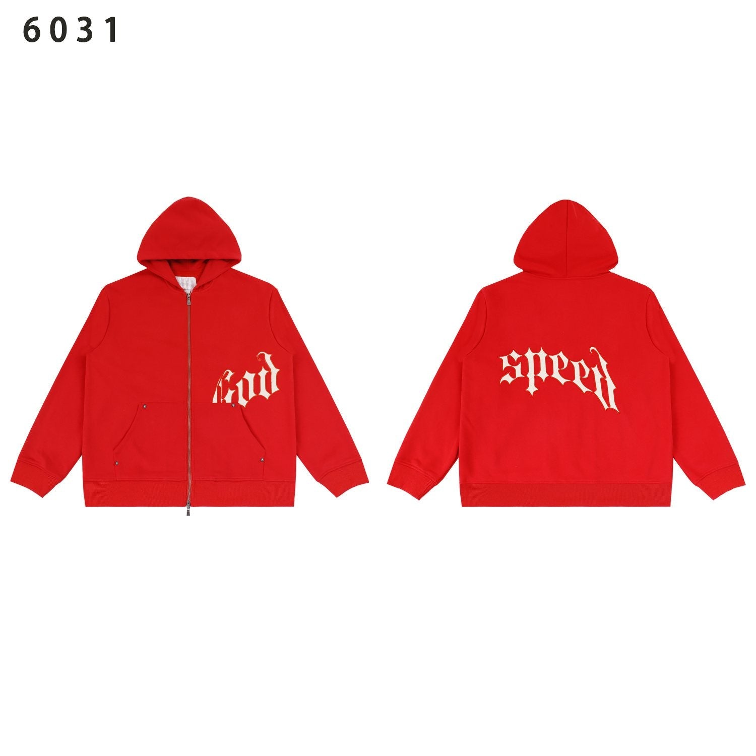 Godspeed Contrast Gothic Zip Hoodie — front