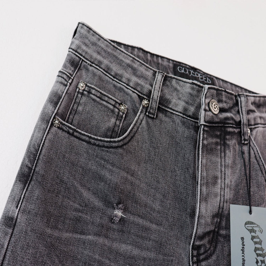 Godspeed Washed Distressed Jeans — detail