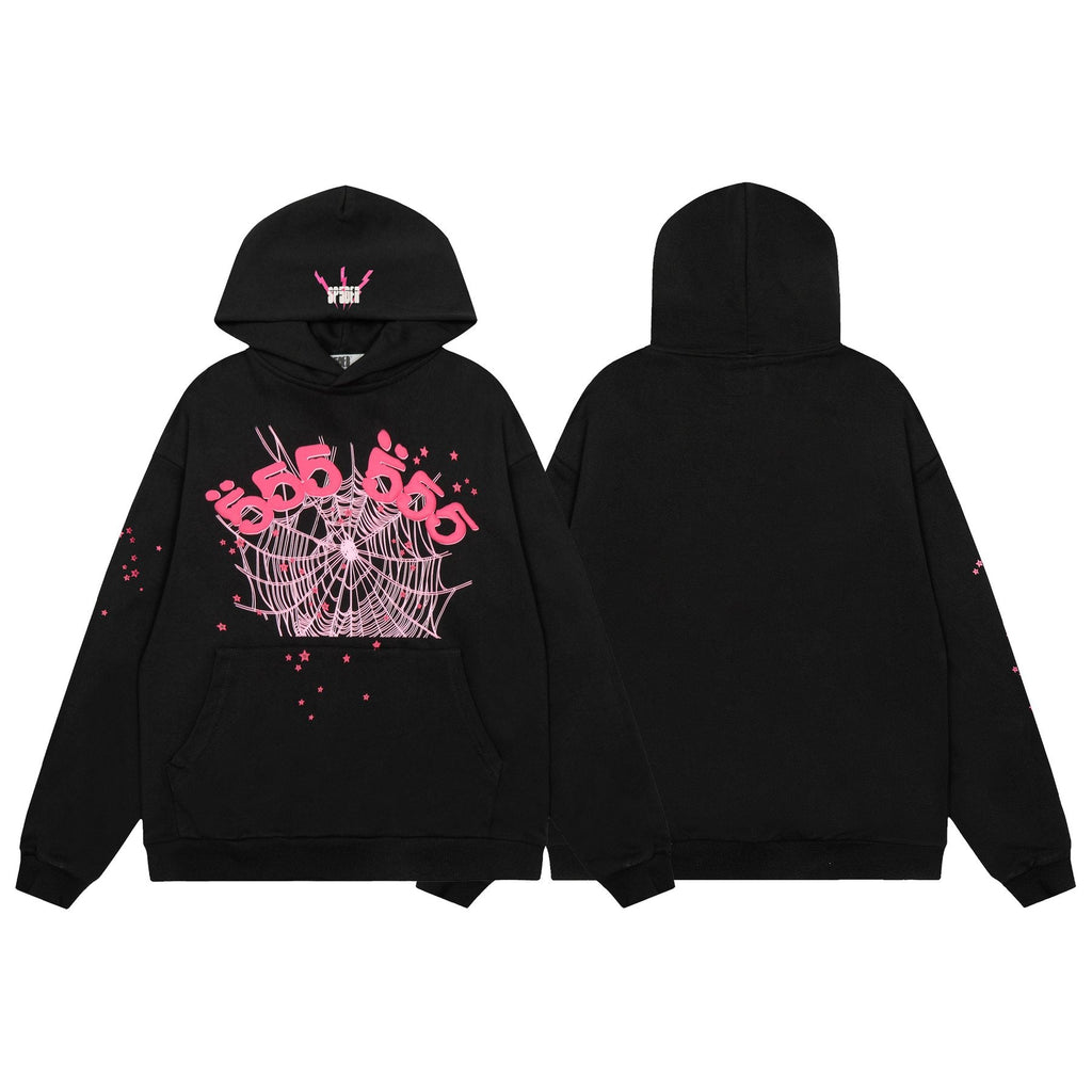 Sp5der Spiderweb Graphic Hoodie & Sweatpants Matching Set — front