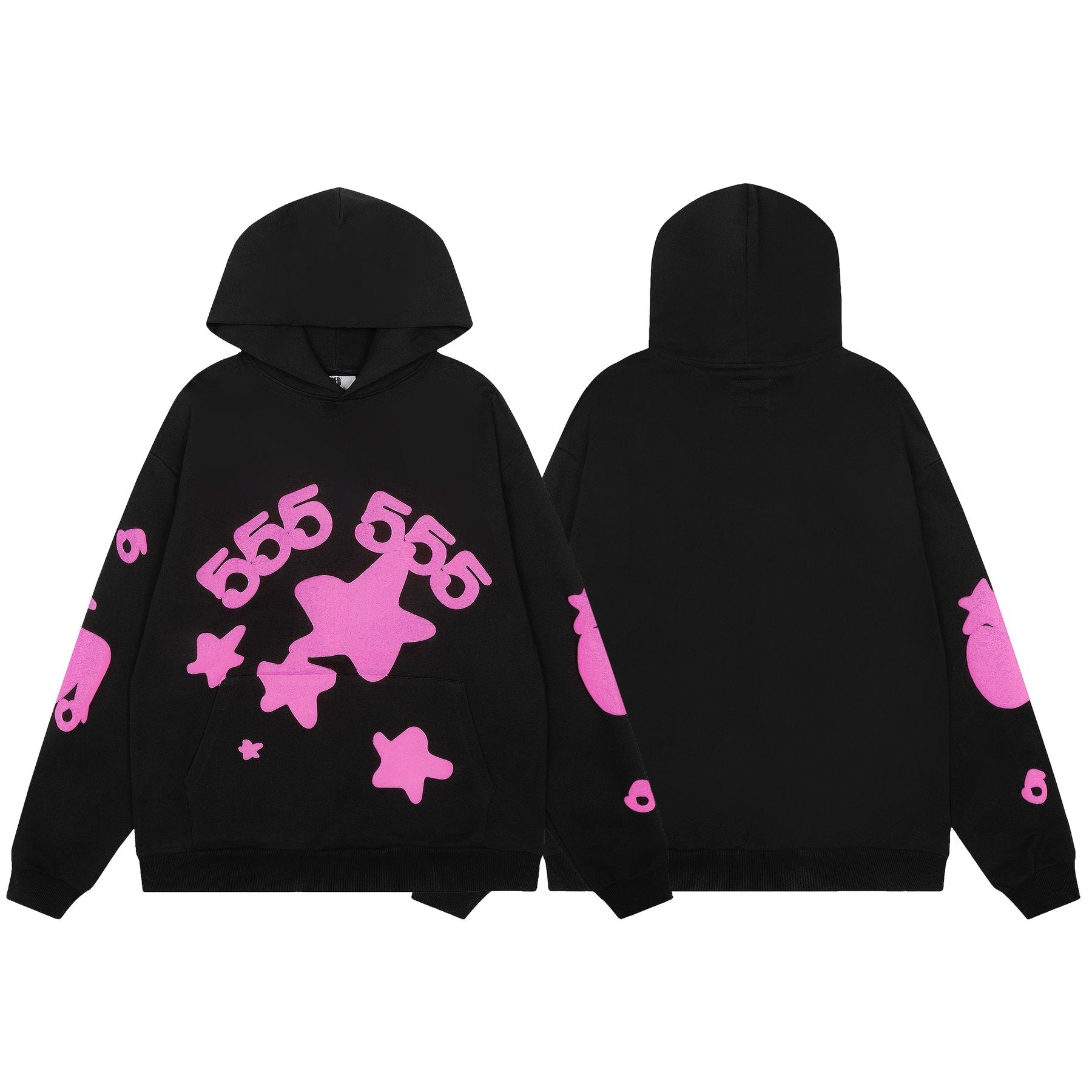 Sp5der Pink Star Graphic Matching Set - Black — front
