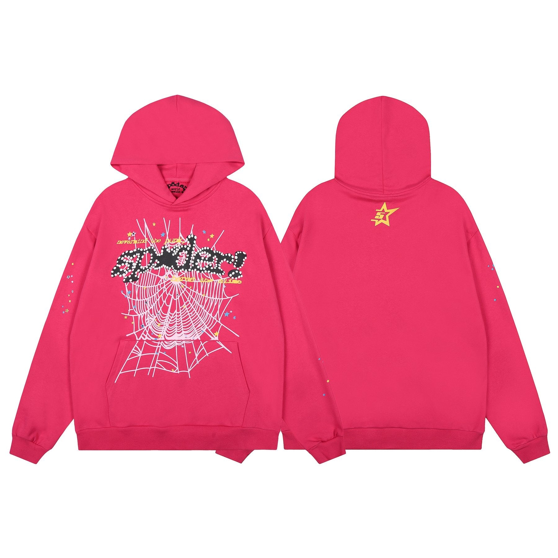 Sp5der Pink Spiderweb Graphic Matching Set — front