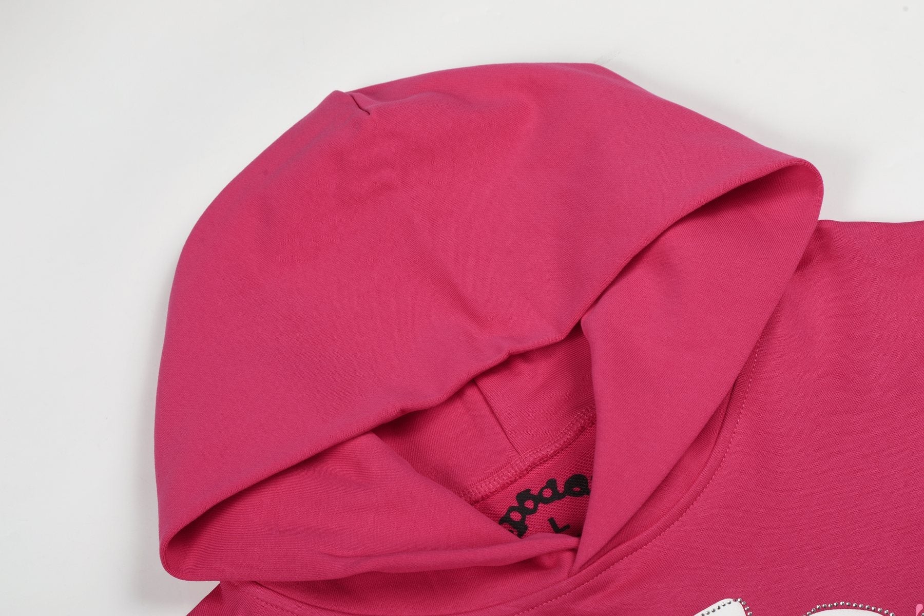 Sp5der Pink Spiderweb Graphic Hoodie — detail
