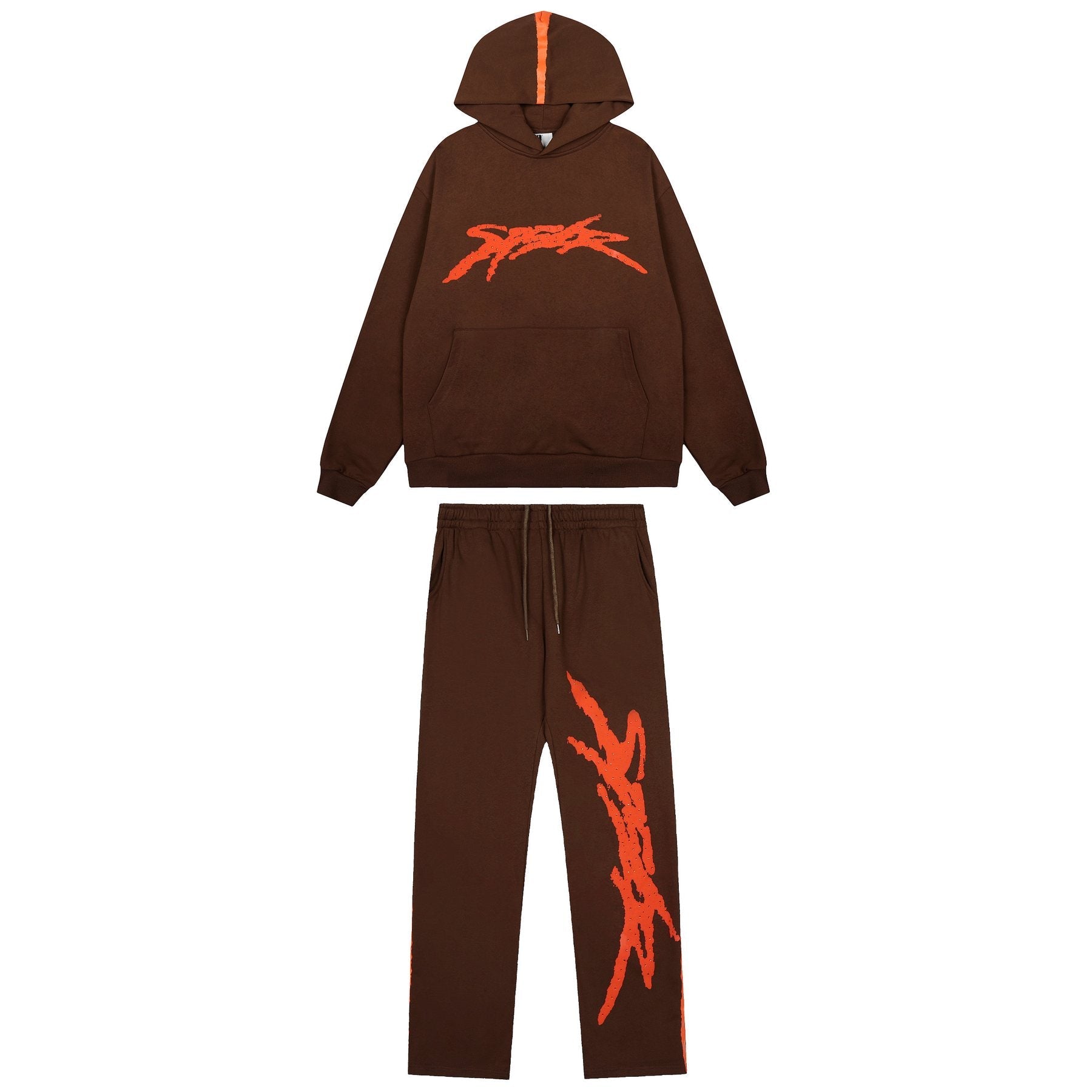 Sp5der Graphic Hoodie & Sweatpants Matching Set — front