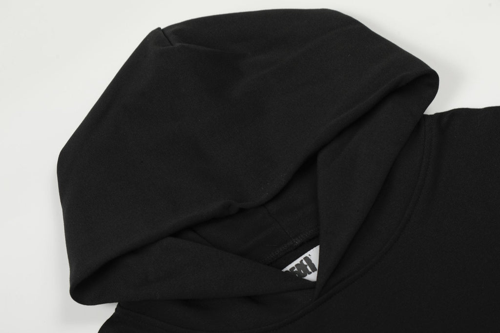 Sp5der Lime Green Web Graphic Pullover Hoodie — detail