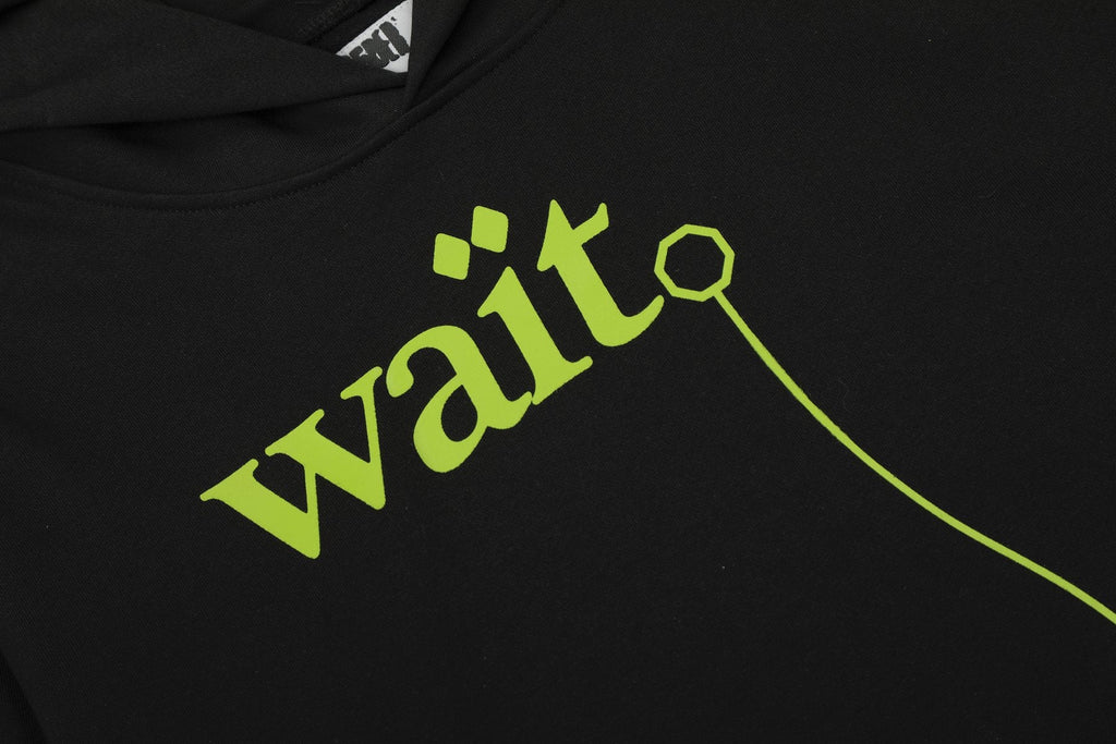 Sp5der Lime Green Web Graphic Pullover Hoodie — detail