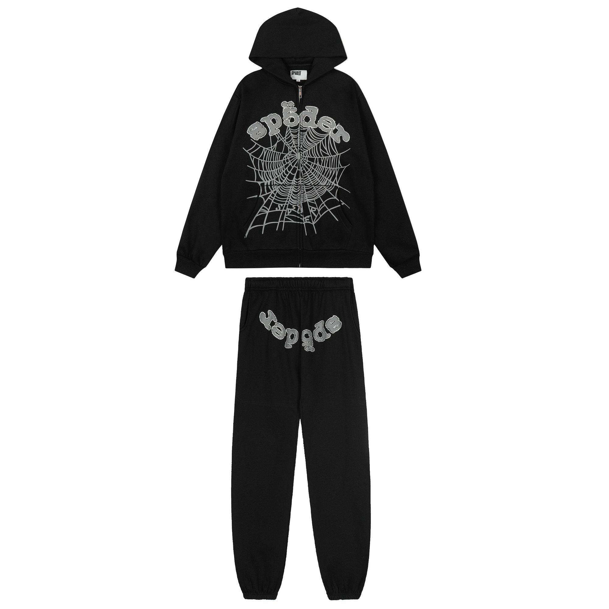 Sp5der Spider-Web Zip Hoodie & Jogger Matching Set — hero