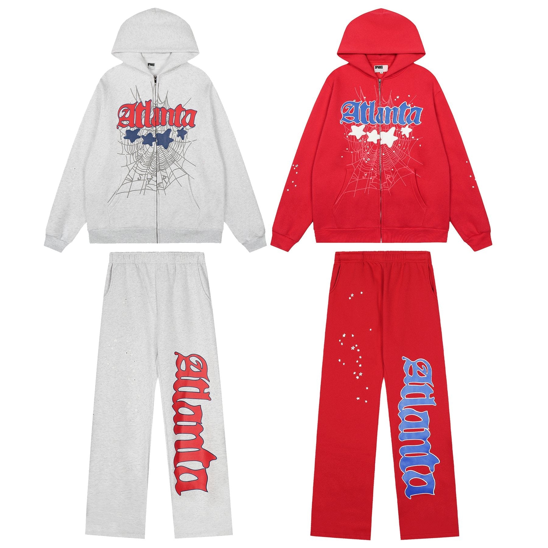 Sp5der Spiderweb Graphic Zip Hoodie & Sweatpants Matching Set — comparison