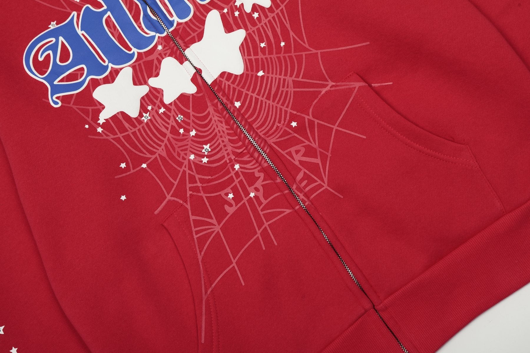 Sp5der Spiderweb Graphic Zip Hoodie & Sweatpants Matching Set — detail