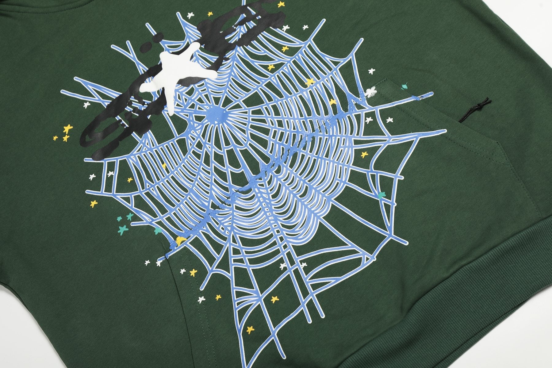 Sp5der Spiderweb Graphic Hoodie — detail