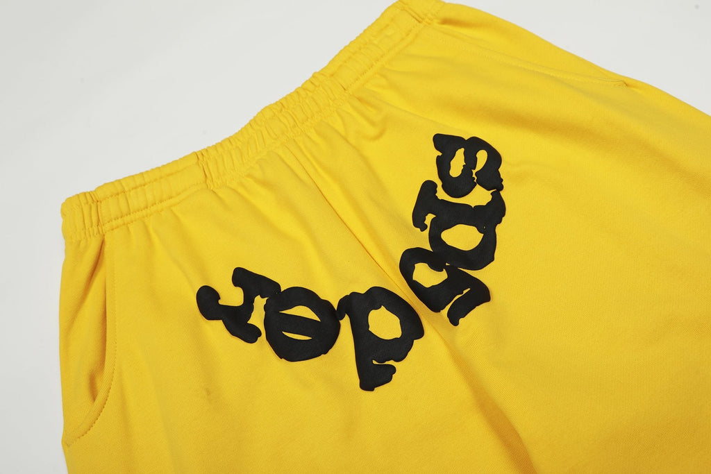 Sp5der Yellow Graphic Hoodie & Sweatpants Matching Set — detail