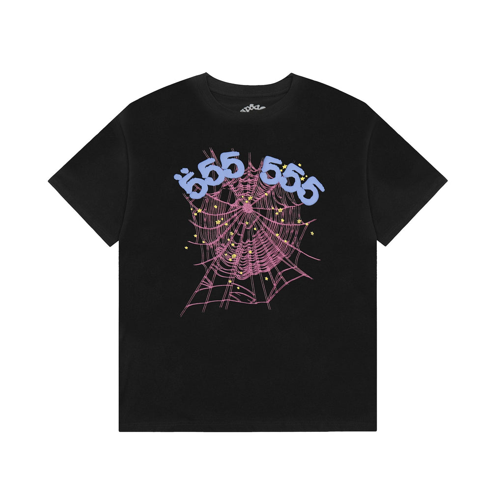Sp5der 666 Spiderweb Graphic T-Shirt in Black — hero