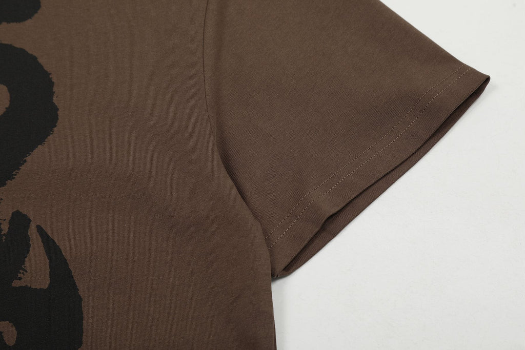 Sp5der Brown Graphic T-Shirt — detail