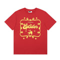 Sp5der Yellow Western Graphic Red T-Shirt — hero