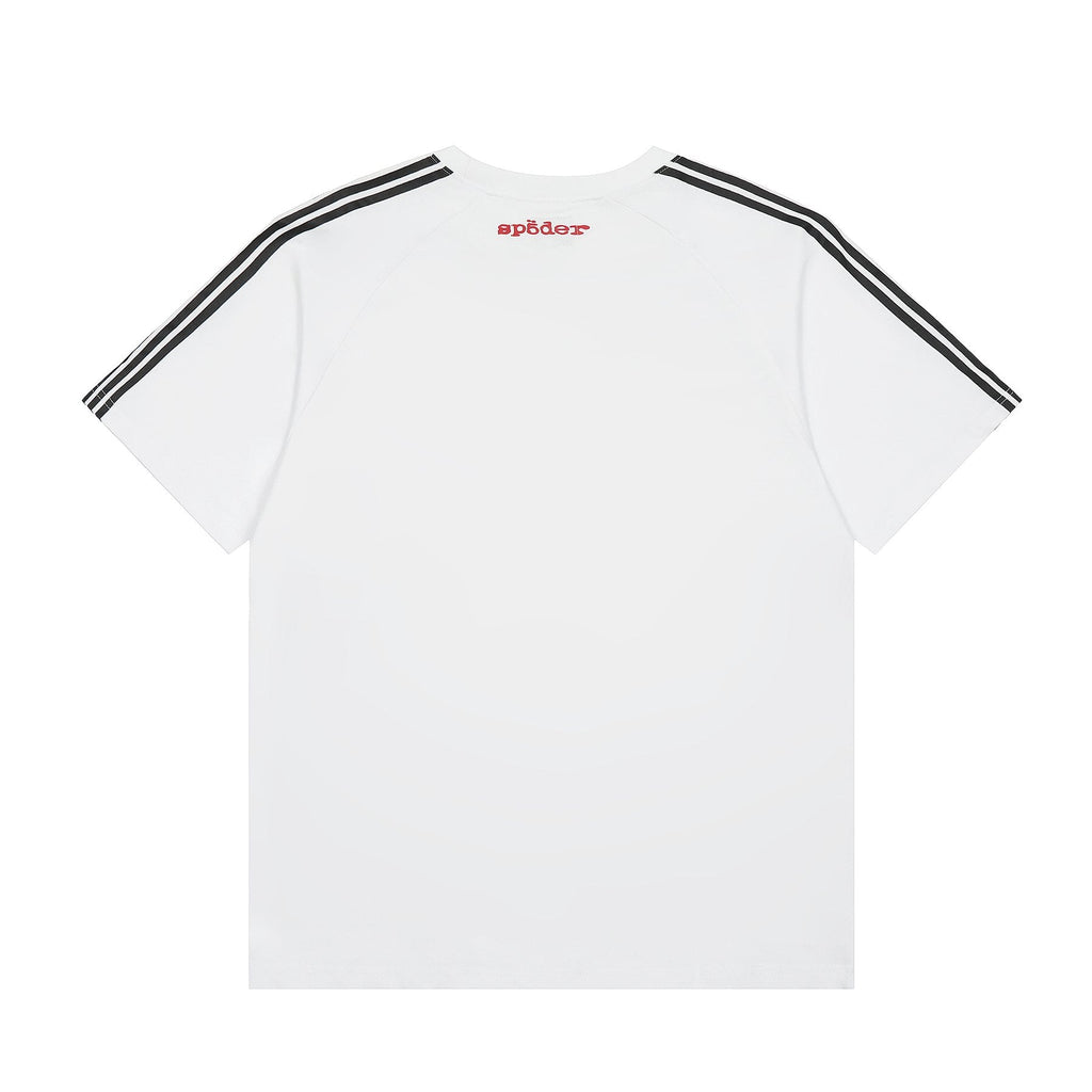Sp5der Striped Raglan Graphic T-Shirt — back